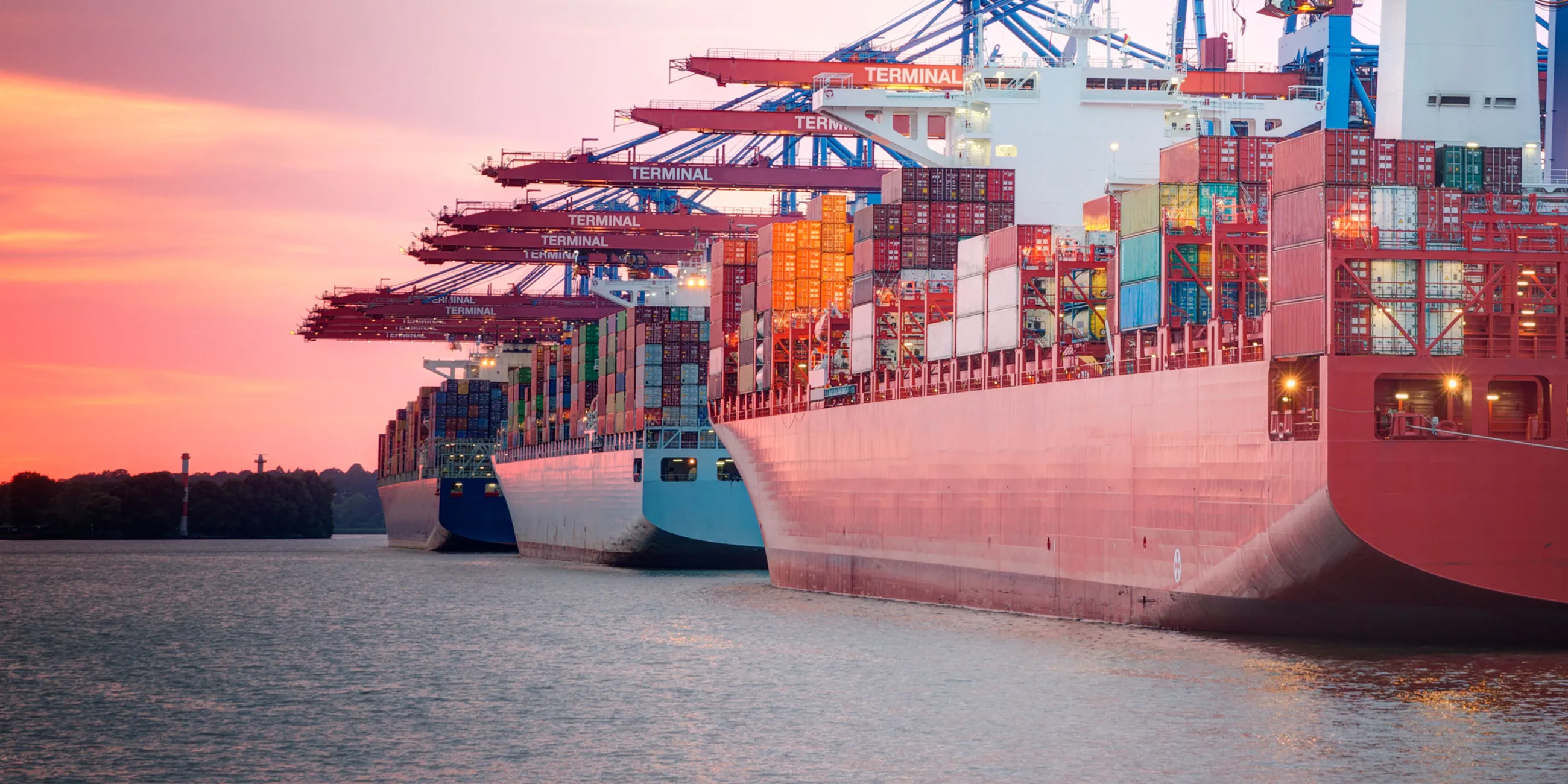 Shipping containers on a barge